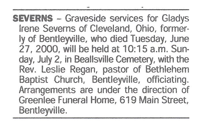 Gladys Irene Severns